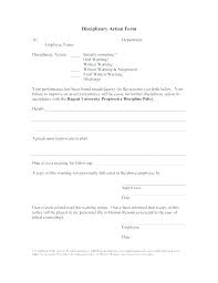 Corrective Action Notice Template Disciplinary Form Template