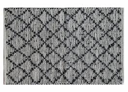 white handwoven leather jute rug