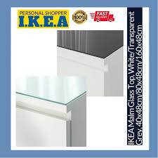 Ikea Malm Top Glass White Transpa