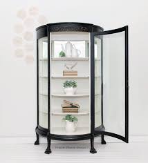 black and white poly curio cabinet