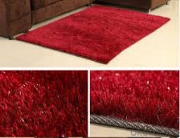 hand tufted red color polyester gy