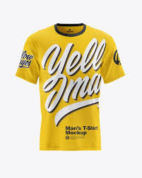 Men S Short Sleeve T Shirt Mockup Front View In Apparel Mockups On Yellow Images Object Mockups Shirt Mockup Clothing Mockup Men Short Sleeve