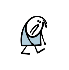 doodle very tired stickman walks with a