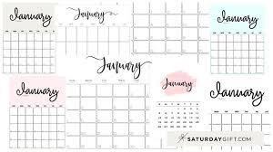 Year 2021 printable yearly and monthly calendars with holidays and observances. Cute Free Printable January 2021 Calendar Saturdaygift