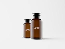 Amber Glass Apothecary Jars Mockup By