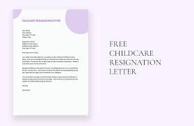 resignation letter due to no childcare