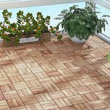 interbuild teak hardwood interlocking patio deck tiles 12 12 pack of 10 easy to install floor tile for both indoor outdoor use 12