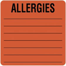 Allergy Labels Stickers Medical Alert Stickers United