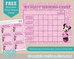 Minnie Mouse Pink Potty Training Chart Free Punch Cards