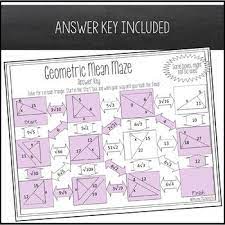 Geometric Mean Worksheet Maze