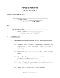 Commercial Sublease Agreement Template Simple Lease