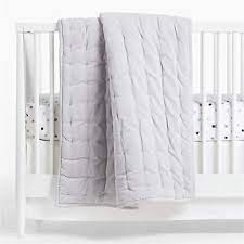 Grey Velvet Baby Crib Bedding Crate