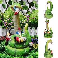 Garden Gnome Snake Statues Vivd