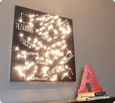Constellation Wall Canvas With Lights
