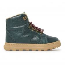 Furry Lace Up Boots Green