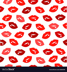 cute fun red lips kiss seamless pattern
