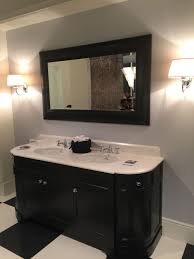 black vanity into the bathroom