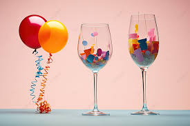 Trio Of Wine Glasses With Decorations