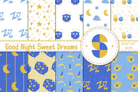 good night sweet dreams digital paper