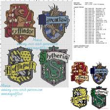 Hogwarts Houses Cross Stitch Pattern Free Cross Stitch