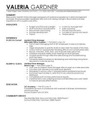 retail customer service resume resume summary examples for      Assistant manager resume