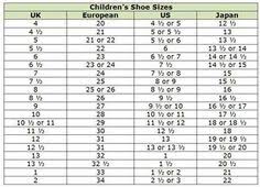 13 Best Children Shoe Size Chart Images Shoe Size Chart