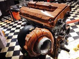 custom wood valve and turbo cover is