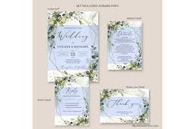 greenery foliage wedding invitation