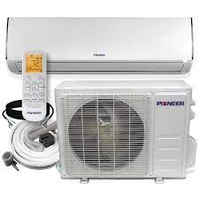 pioneer low ambient 18 000 btu 1 5 ton 19 seer2 ductless mini split wall mounted inverter air conditioner w heat pump 208 230v white