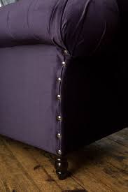 3 Seater Dark Purple Velvet Fabric