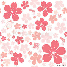 Cherry Blossom Vector Pink Floral Pattern Background Buy