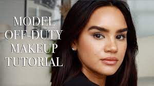 model off duty look makeup tutorial