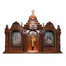 wooden and fiber house altar wooden