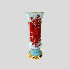 Vintage Xl Opaline Vase In Pastel Blue