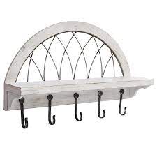 Metal Arch Shelf With Hooks 24x16