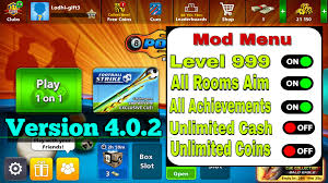 Endless guideline all tables open (but you need the chips, lvl doesn't matter) lvl 255 temporary all queues. Download 8 Ball Pool Mod Apk 4 0 2 Level 999 Extended Stick Guideline
