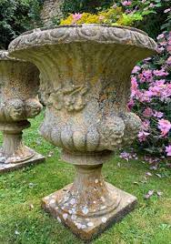 Pair Of Vintage Garden Urns