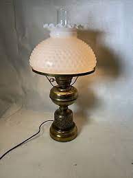 Vintage Brass Ornate Lamp With Milk