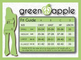 Size Chart Green Apple