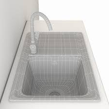 kitchen sink with faucet 3d model 39