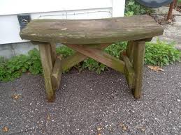 Small Curved Wooden Bench Farm
