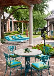 Bright Turquoise Lime Green Patio