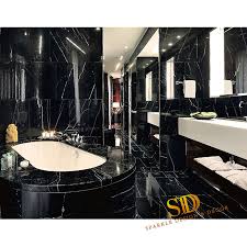 Gray walls, tile floors, and a backsplash relate to the white feeling in dark vanity bathroom cabinets. Chinese Cheap Black Marble Nero Marquina Marble Tiles For Bathroom And Countertop Use China Black Marble Background Black Marble With White Veins Made In China Com