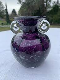 Vintage Amethyst Art Glass Vase 5 1 2
