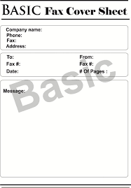 Free Printable Basic Fax Cover Sheet Template Fax Cover