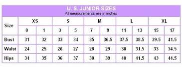 Juniors Size Chart Womens To Juniors Size Chart Juniors