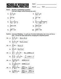 Ap calculus chapter 5 worksheet integrals name seat # date more motion problems 1. Integration Practice For Ap Calculus Bc Ap Calculus Calculus Basic Algebra Worksheets
