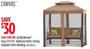 Canvas Valencia Patio Swing Daybed With