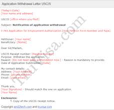 Uscis Sample Application Withdrawal Letter Am22 Tech