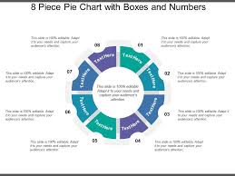 8 Piece Pie Chart With Boxes And Numbers Powerpoint